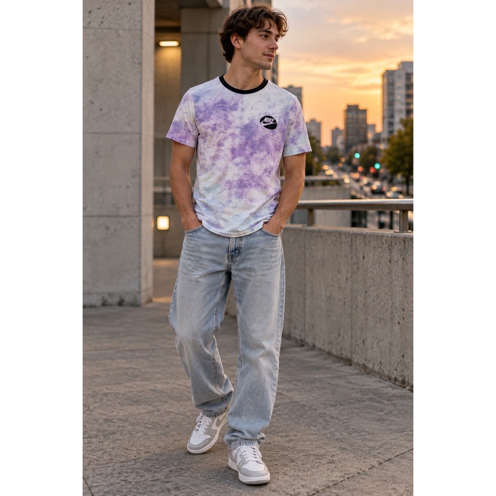Nike The Nike Tee Purple Tie-Dye T-Shirt Size Small Y2K Streetwear